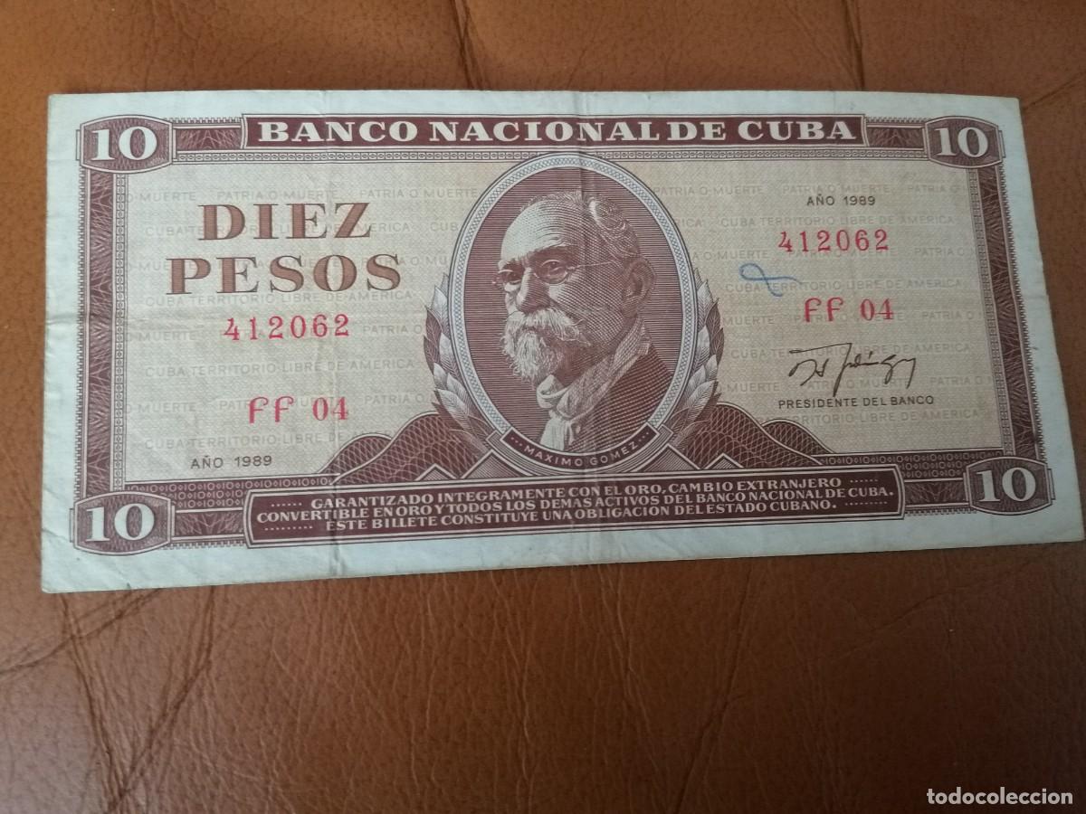 Billetes extranjeros: Billete, Cuba,10 pesos, 1989, MBC - Foto 1