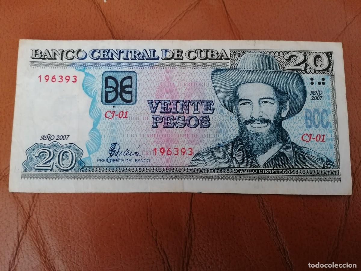 Billetes extranjeros: Billete, Cuba,20 pesos, 2007, MBC+