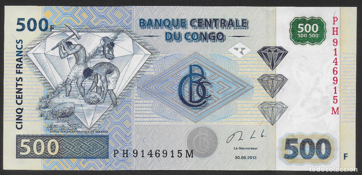Billetes extranjeros: Congo billete de 500 francos 2013 Pick#96? UNC/SC Sin circular - Foto 1
