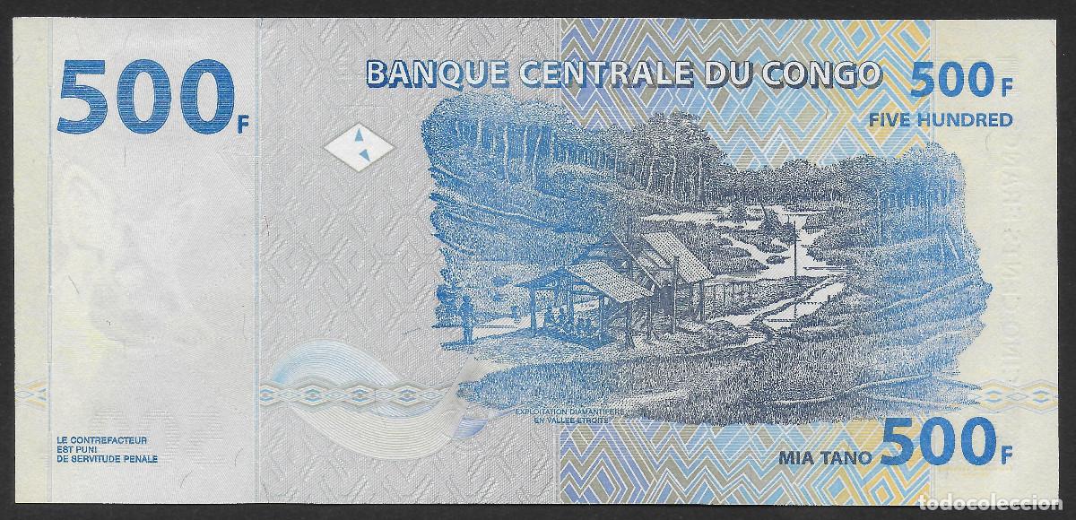 Billetes extranjeros: Congo billete de 500 francos 2013 Pick#96? UNC/SC Sin circular - Foto 2