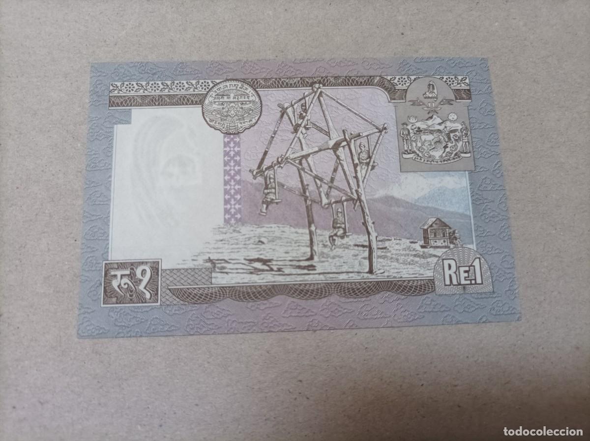 Billetes extranjeros: Billete Nepal, 1 rupia, a&ntilde;o 1972, UNC - Foto 2