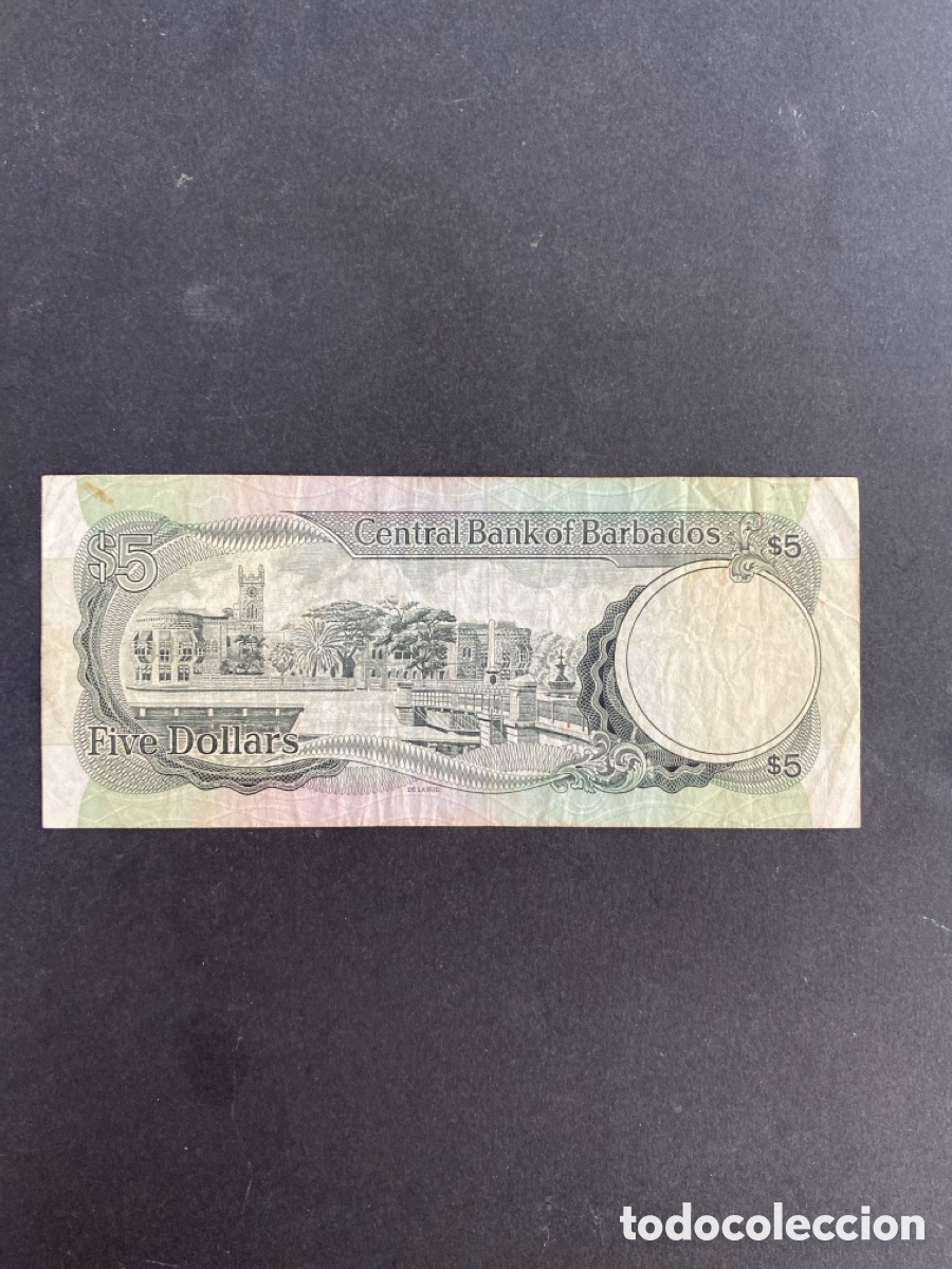 Billetes extranjeros: Billete de Barbados 5 dollars - Foto 2
