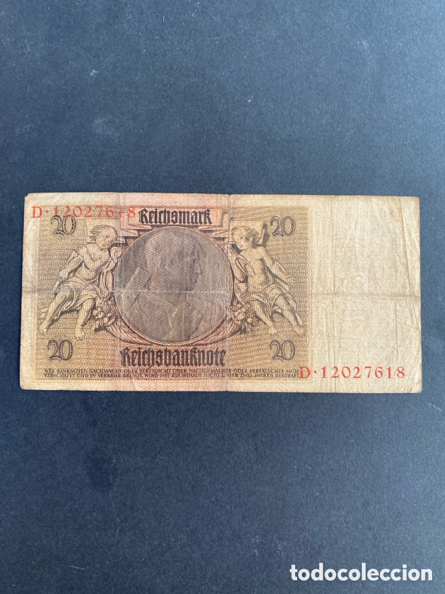 Billetes extranjeros: Billete de Alemania 20 mark - Foto 2
