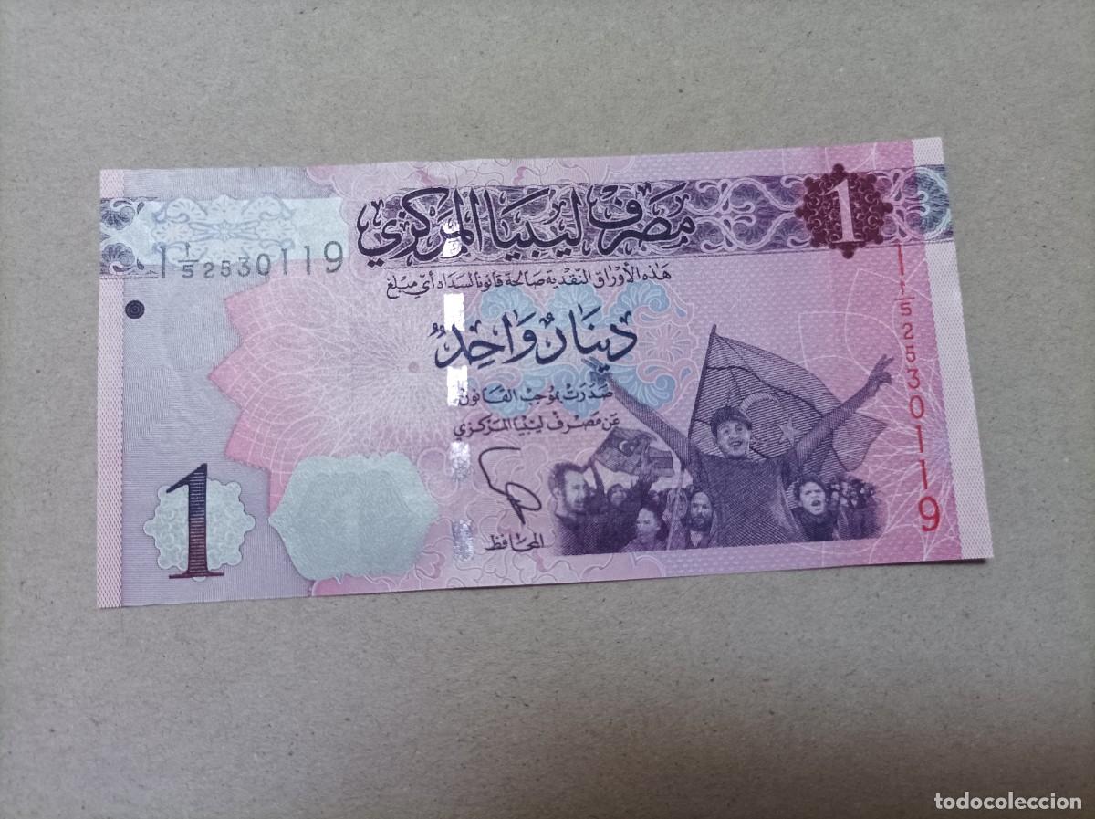Billetes extranjeros: Billete Libia, 1 Dinar, a&ntilde;o 2013, UNC - Foto 1