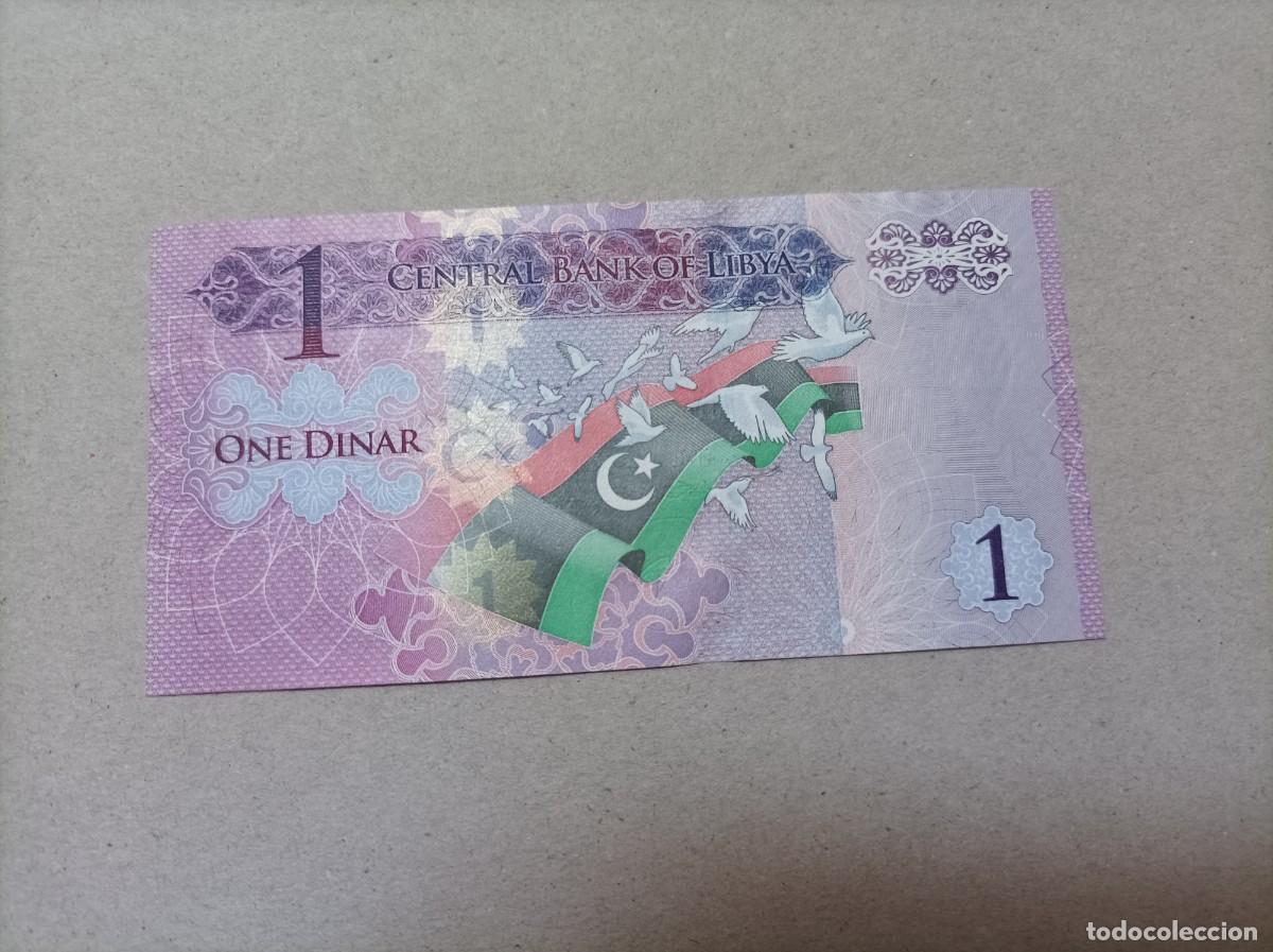 Billetes extranjeros: Billete Libia, 1 Dinar, a&ntilde;o 2013, UNC - Foto 2