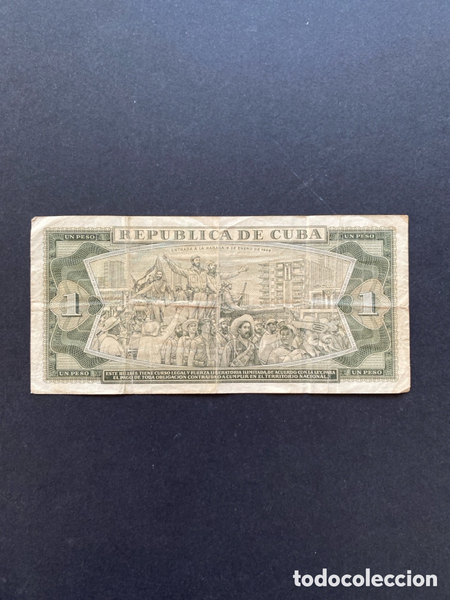Billetes extranjeros: Billete de Cuba 1 peso - Foto 2