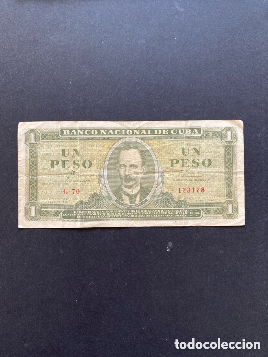 Billetes extranjeros: Billete de Cuba 1 peso - Foto 1