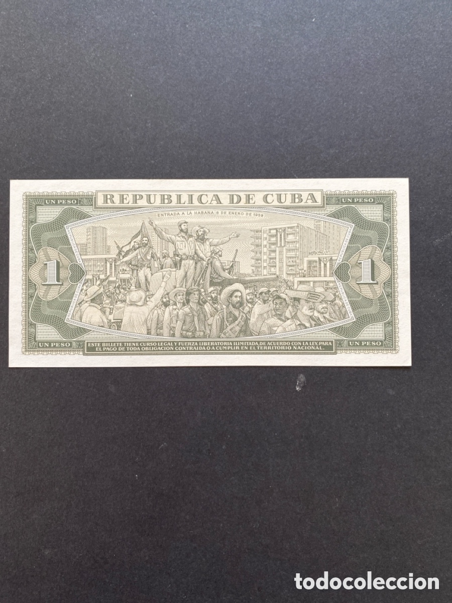 Billetes extranjeros: Billete de Cuba 1 peso - Foto 2