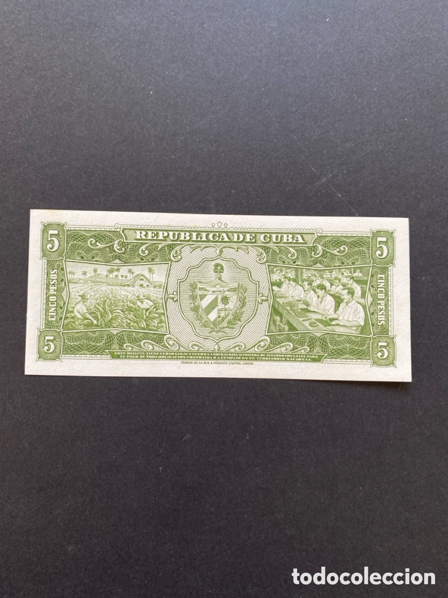 Billetes extranjeros: Billete de Cuba 5 pesos - Foto 2