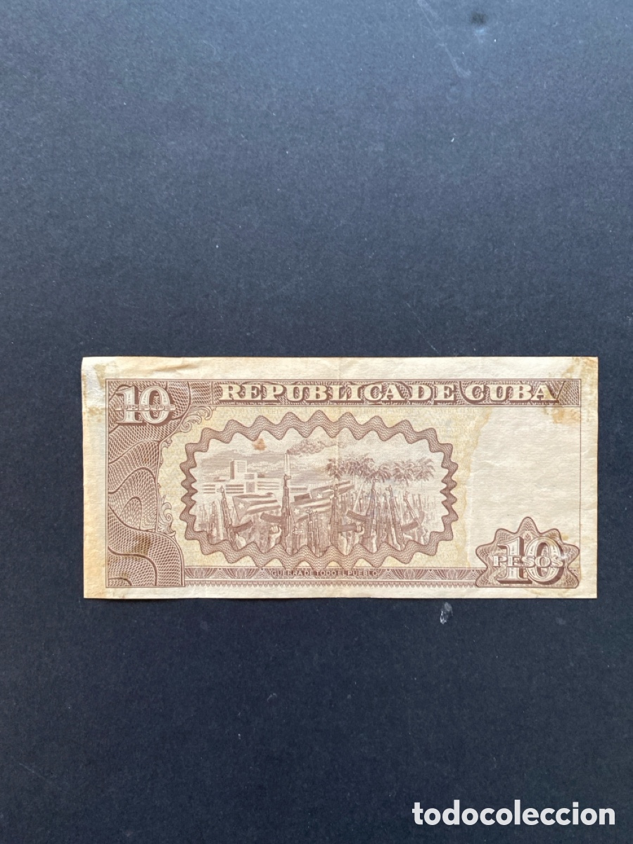 Billetes extranjeros: Billete de Cuba 10 pesos - Foto 2