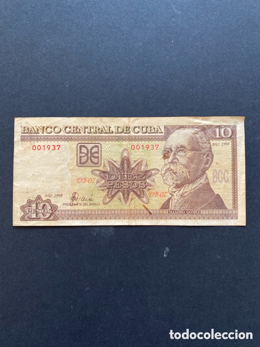 Billetes extranjeros: Billete de Cuba 10 pesos - Foto 1