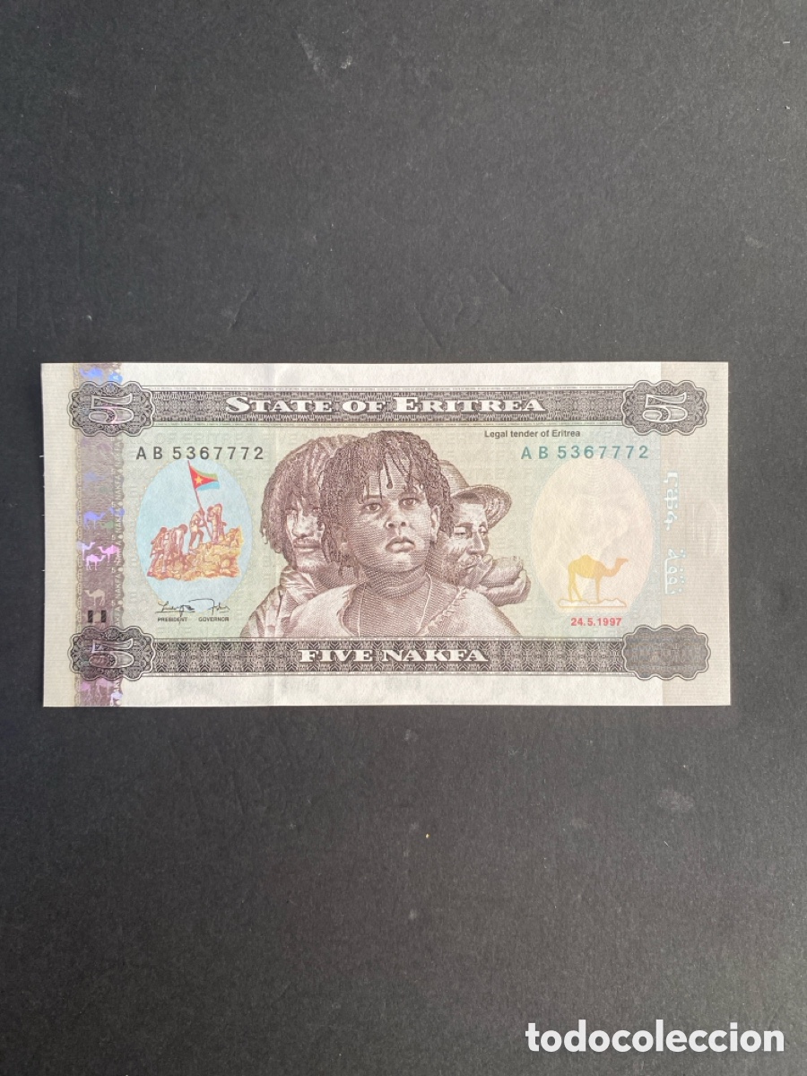 Billetes extranjeros: Billete de Eritrea 5 nakfa - Foto 1