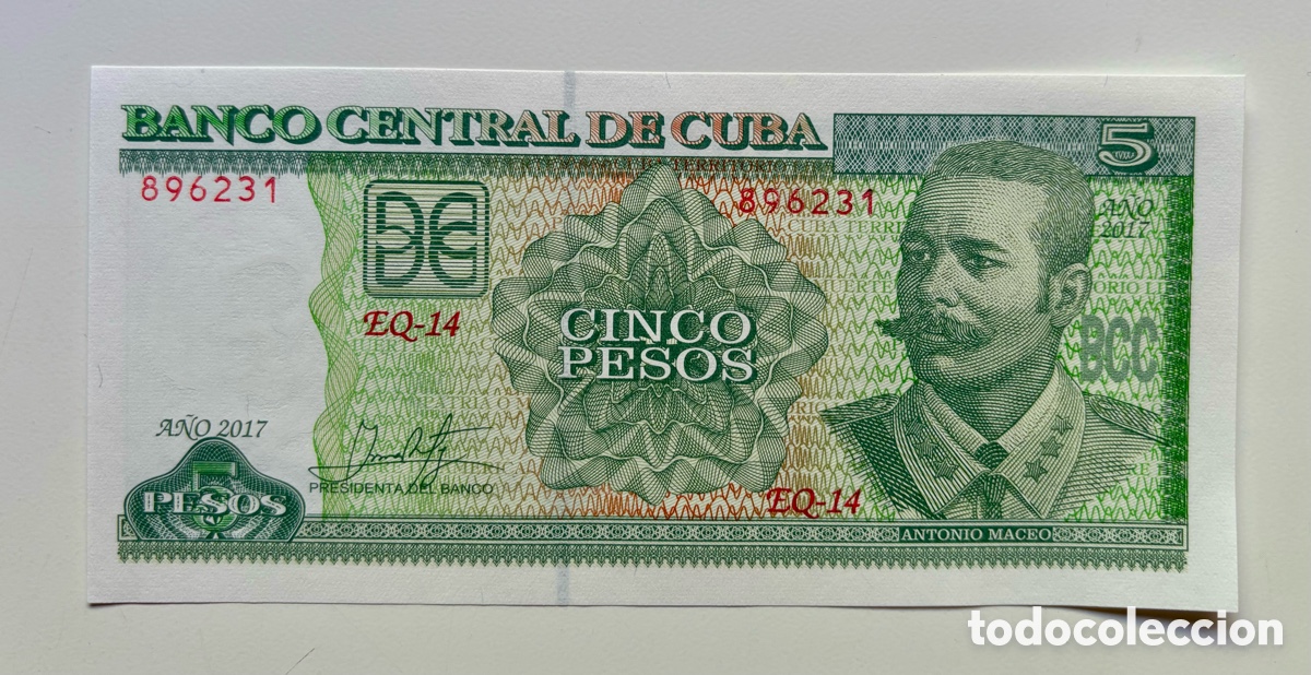 Billetes extranjeros: Billete CUBA 5 Pesos 2017 SC - Foto 1