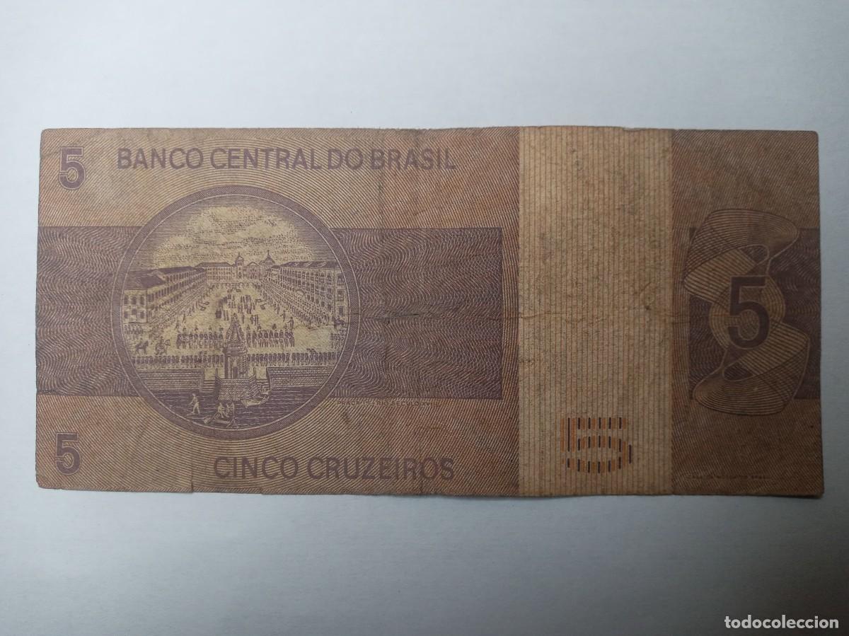 Billetes extranjeros: billete-moneda 5 cruzeiro, Brasil - Foto 1
