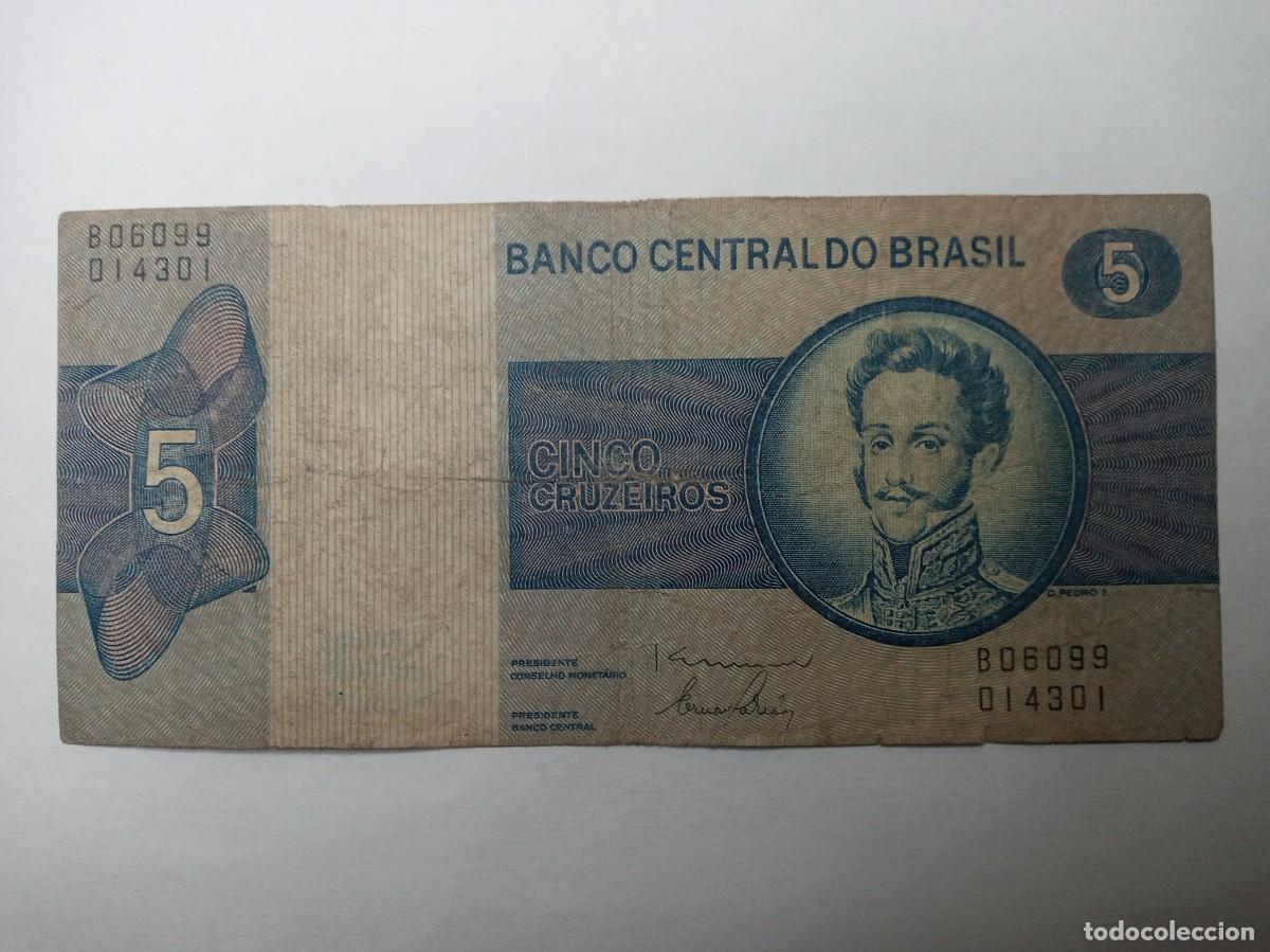 Billetes extranjeros: billete-moneda 5 cruzeiro, Brasil - Foto 2