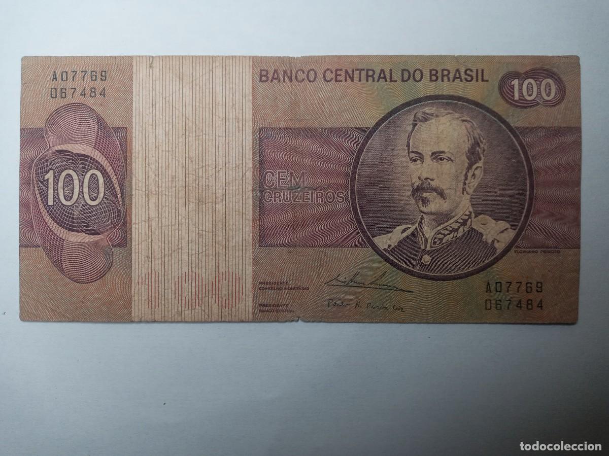 Billetes extranjeros: billete-moneda 100 cruzeiro, Brasil - Foto 2