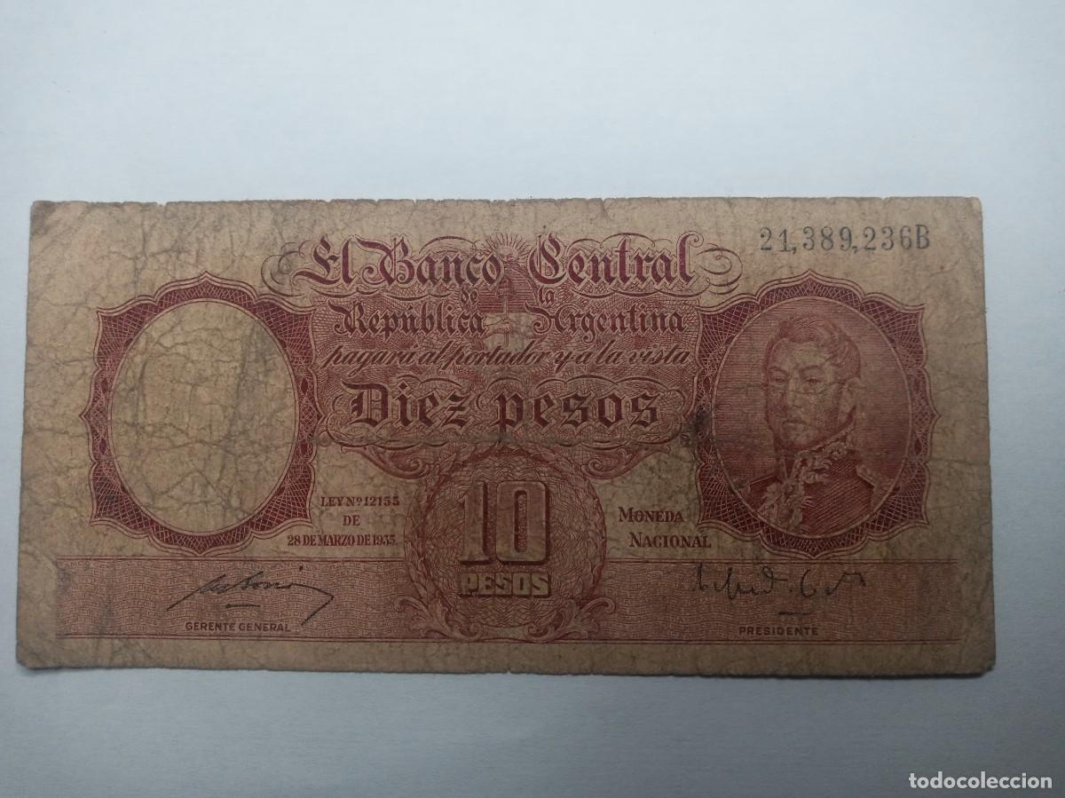 Billetes extranjeros: billete-moneda 10 pesos, Argentina (B) - Foto 2