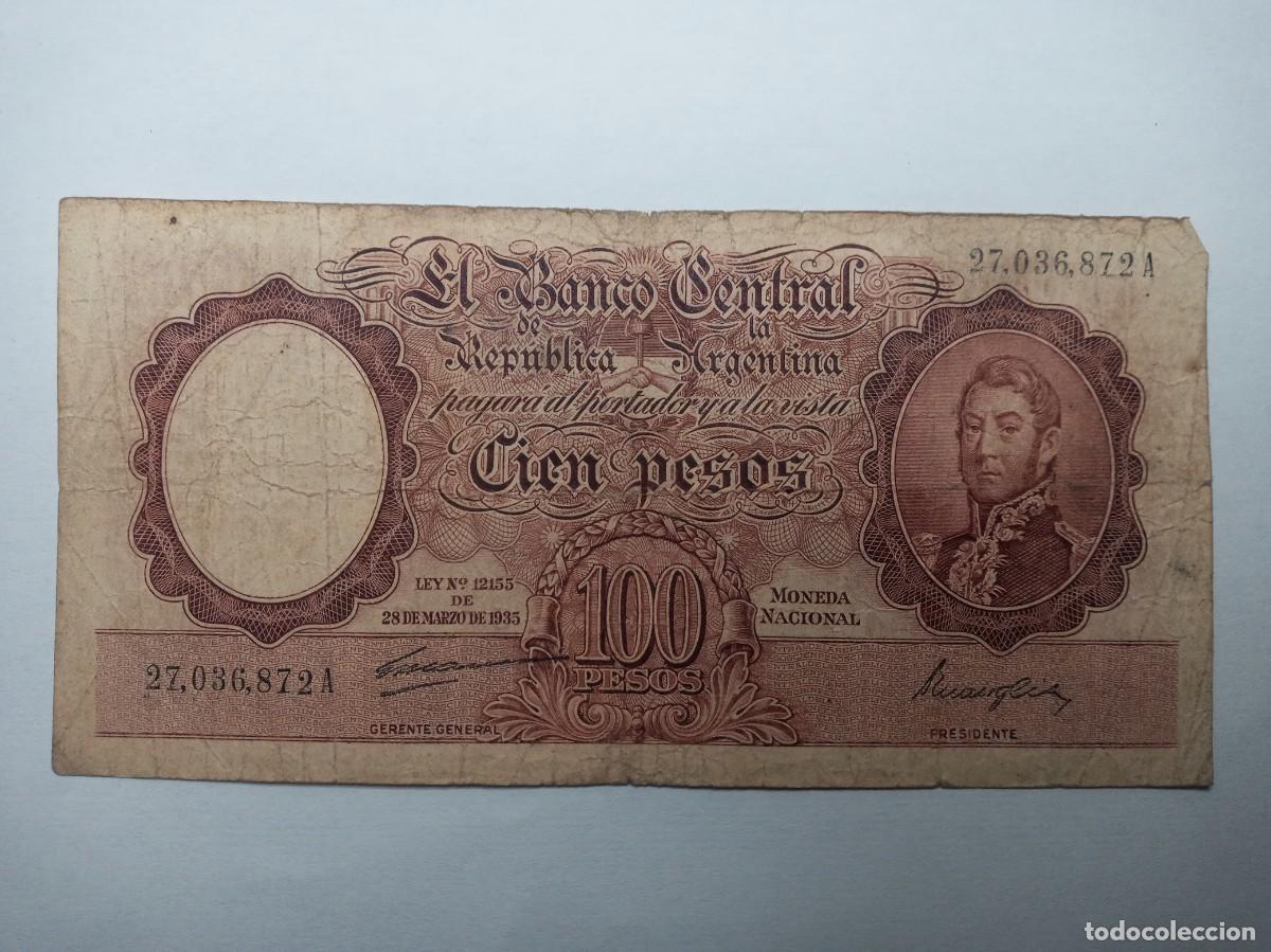 Billetes extranjeros: billete-moneda de 100 pesos, Argentina (A) - Foto 2