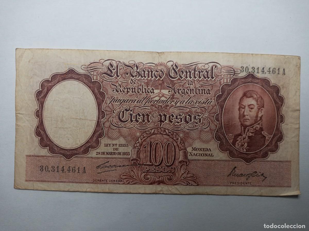 Billetes extranjeros: billete-moneda de 100 pesos, Argentina (A) - Foto 2