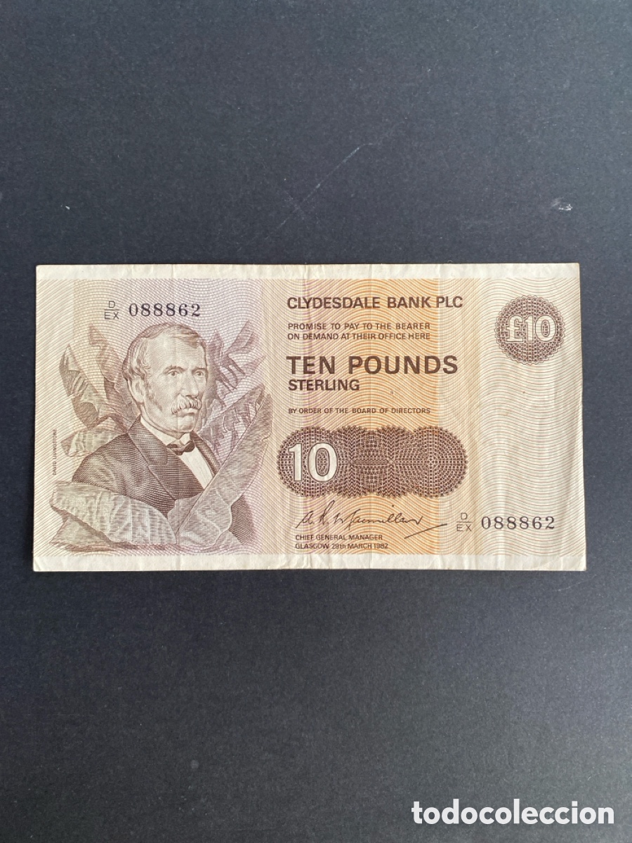 Billetes extranjeros: Billete de Escocia 10 pounds - Foto 1