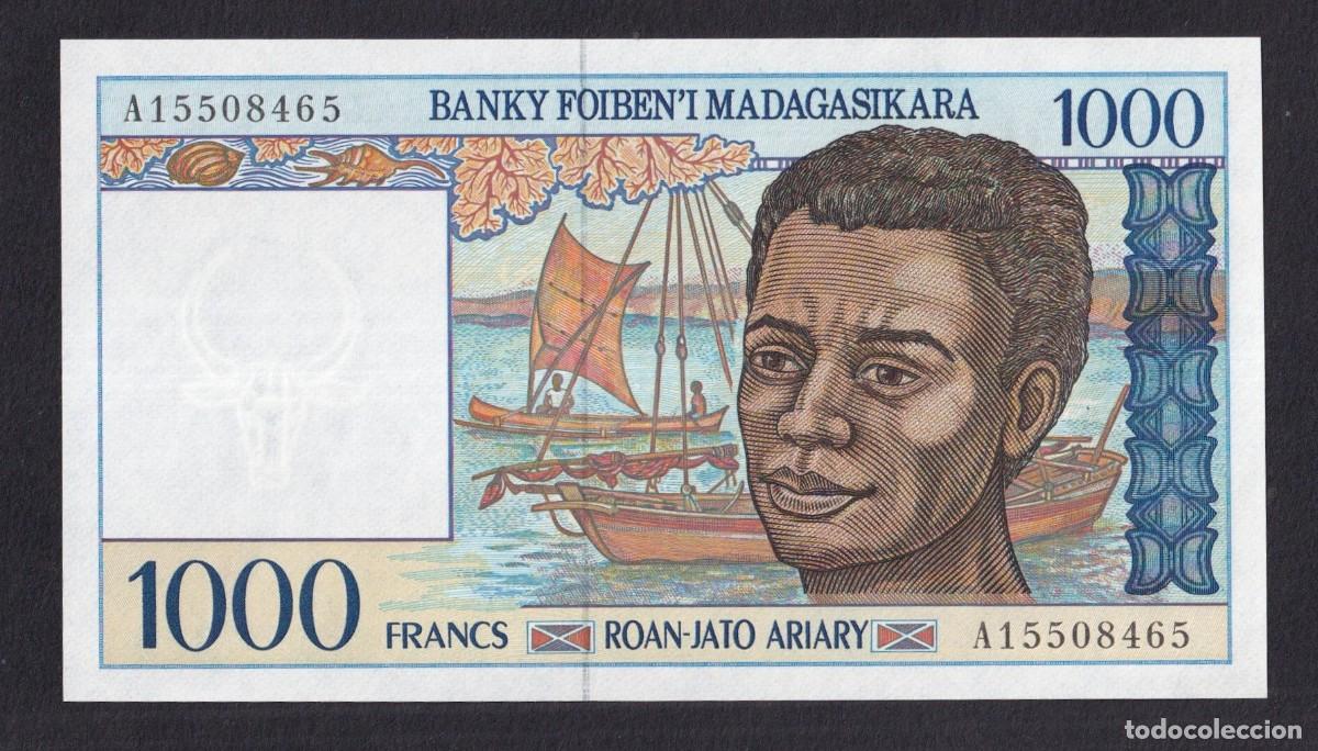Billetes extranjeros: Madagascar 1000 Francos ND1994 P-76a. UNC - Foto 1