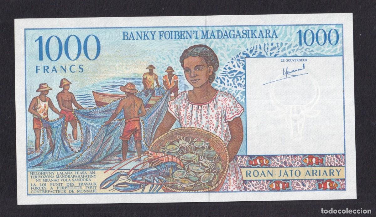 Billetes extranjeros: Madagascar 1000 Francos ND1994 P-76a. UNC - Foto 2