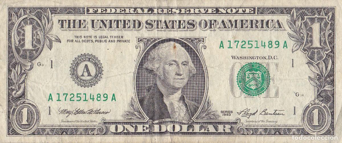 Billetes extranjeros: ESTADOS UNIDOS 1 D&Oacute;LAR 1993 - Foto 1