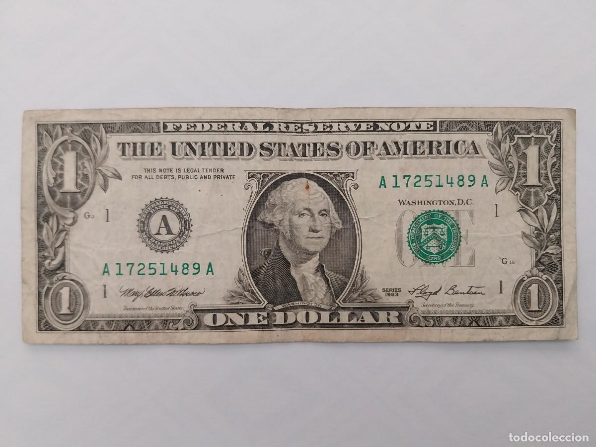 Billetes extranjeros: ESTADOS UNIDOS 1 D&Oacute;LAR 1993 - Foto 3