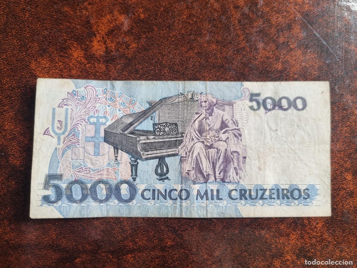 Billetes extranjeros: BRASIL 5000 Cruzeiros - Foto 2