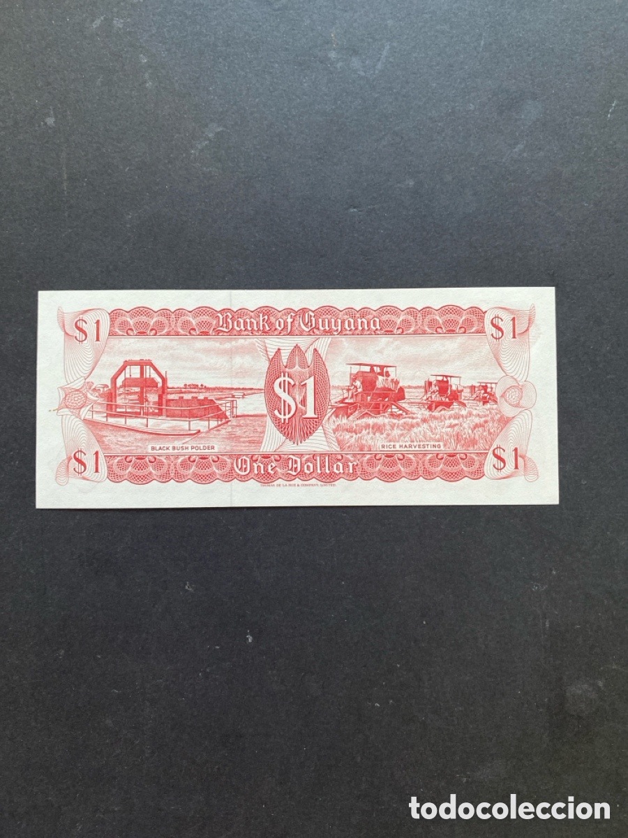 Billetes extranjeros: Billete de Guyana 1 dollar - Foto 2
