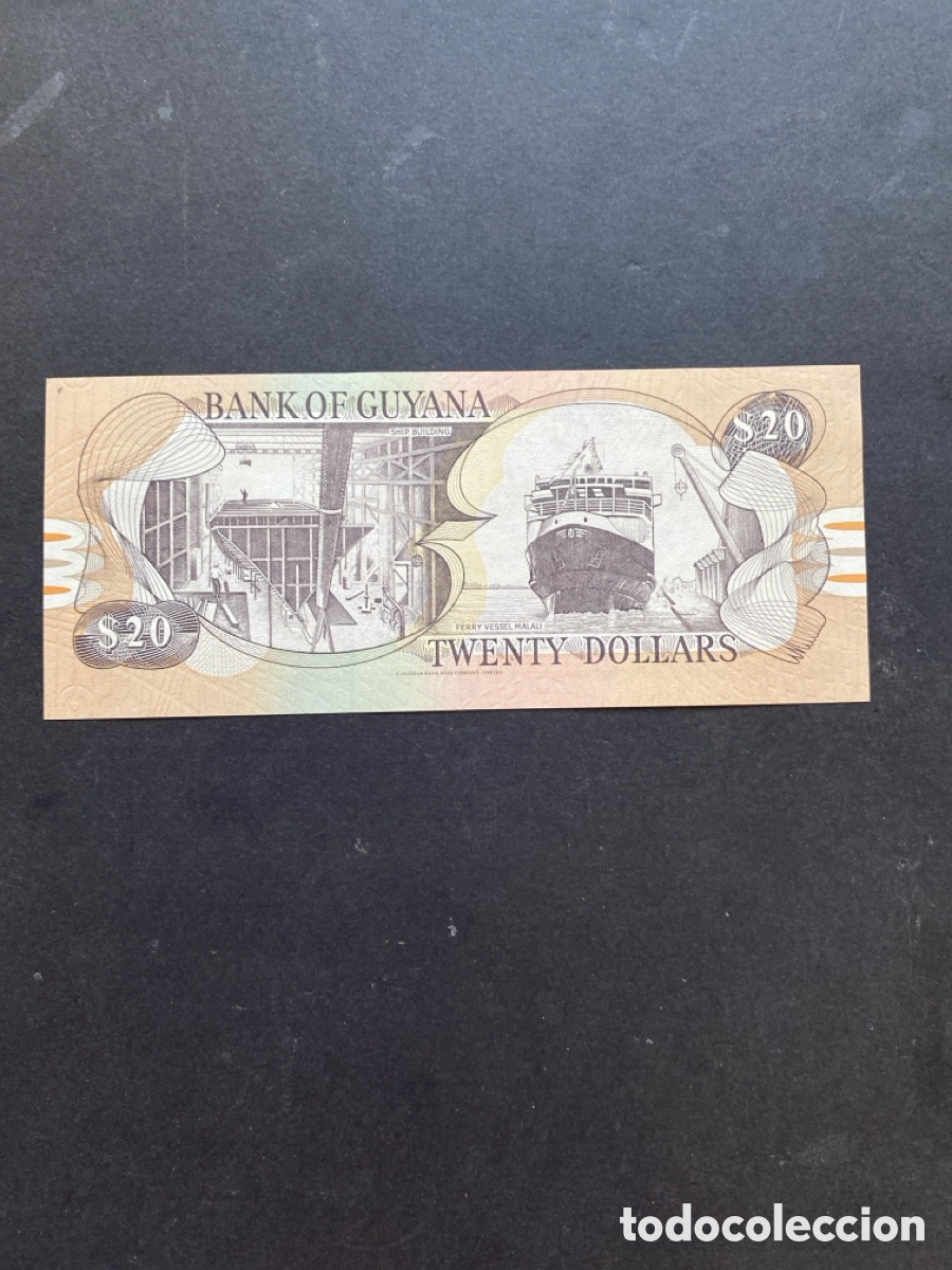 Billetes extranjeros: Billete de Guyana 20 dollars - Foto 2