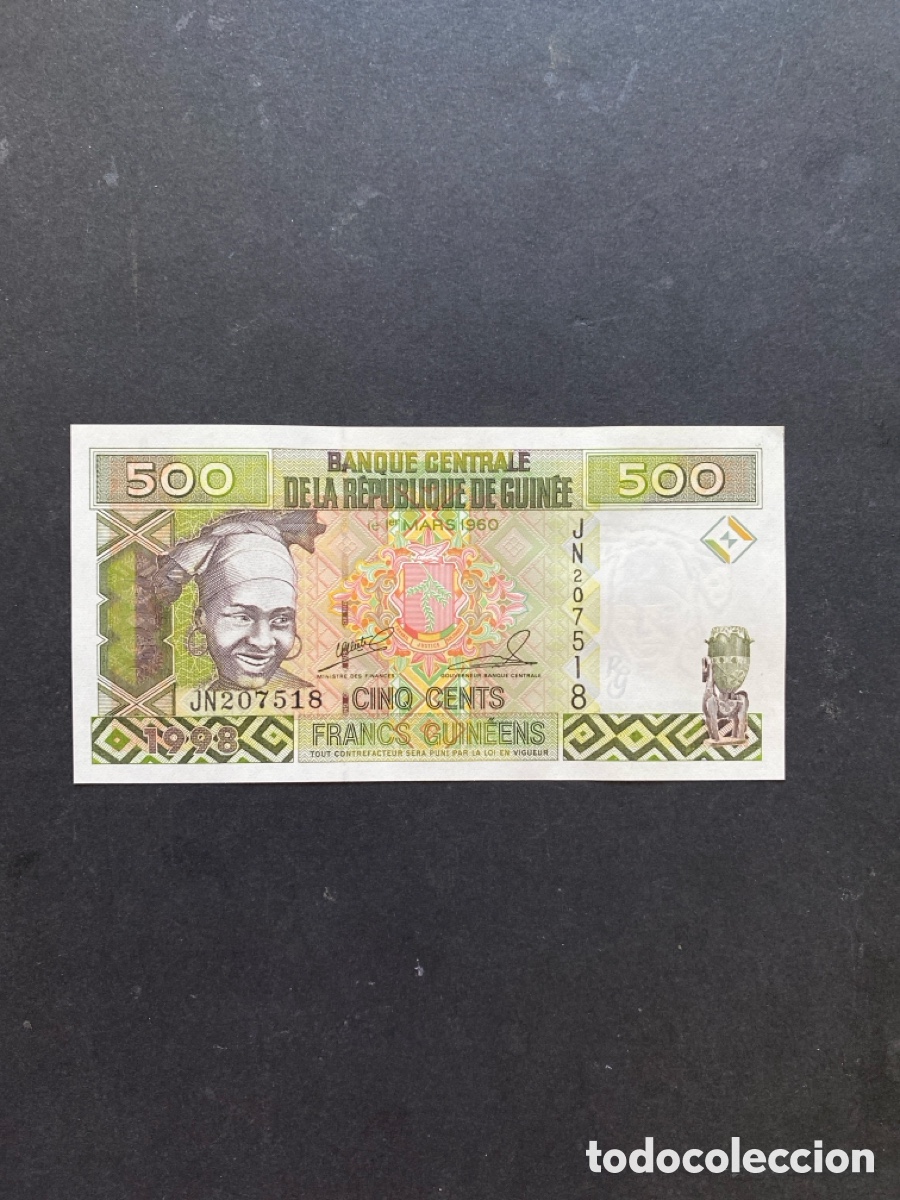 Billetes extranjeros: Billete de Guinea 500 cents - Foto 1
