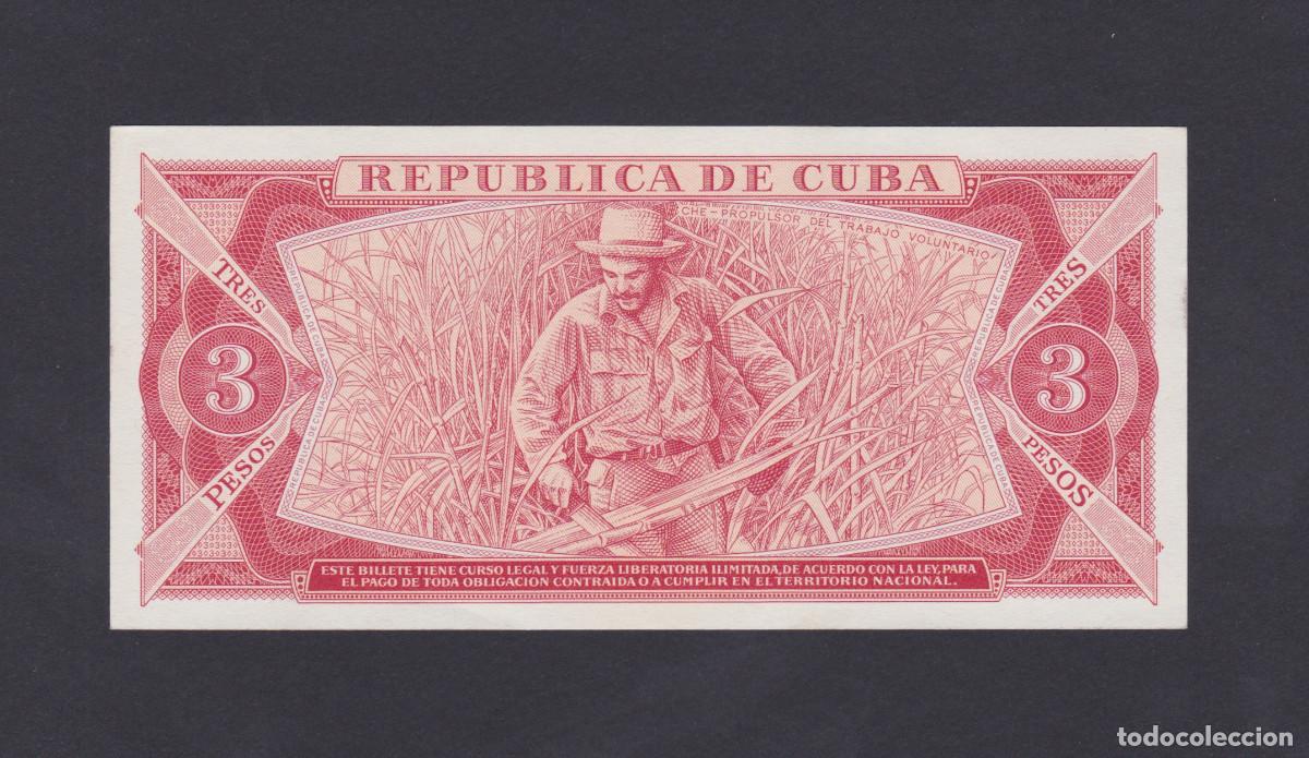 Billetes extranjeros: CUBA 3 PESOS 1986 UNC/SC - Foto 2