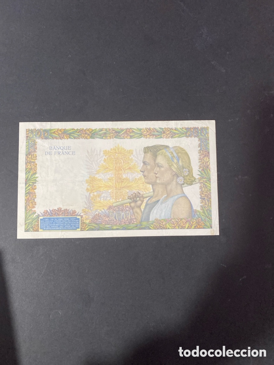 Billetes extranjeros: Billete de Francia 500 francs - Foto 2