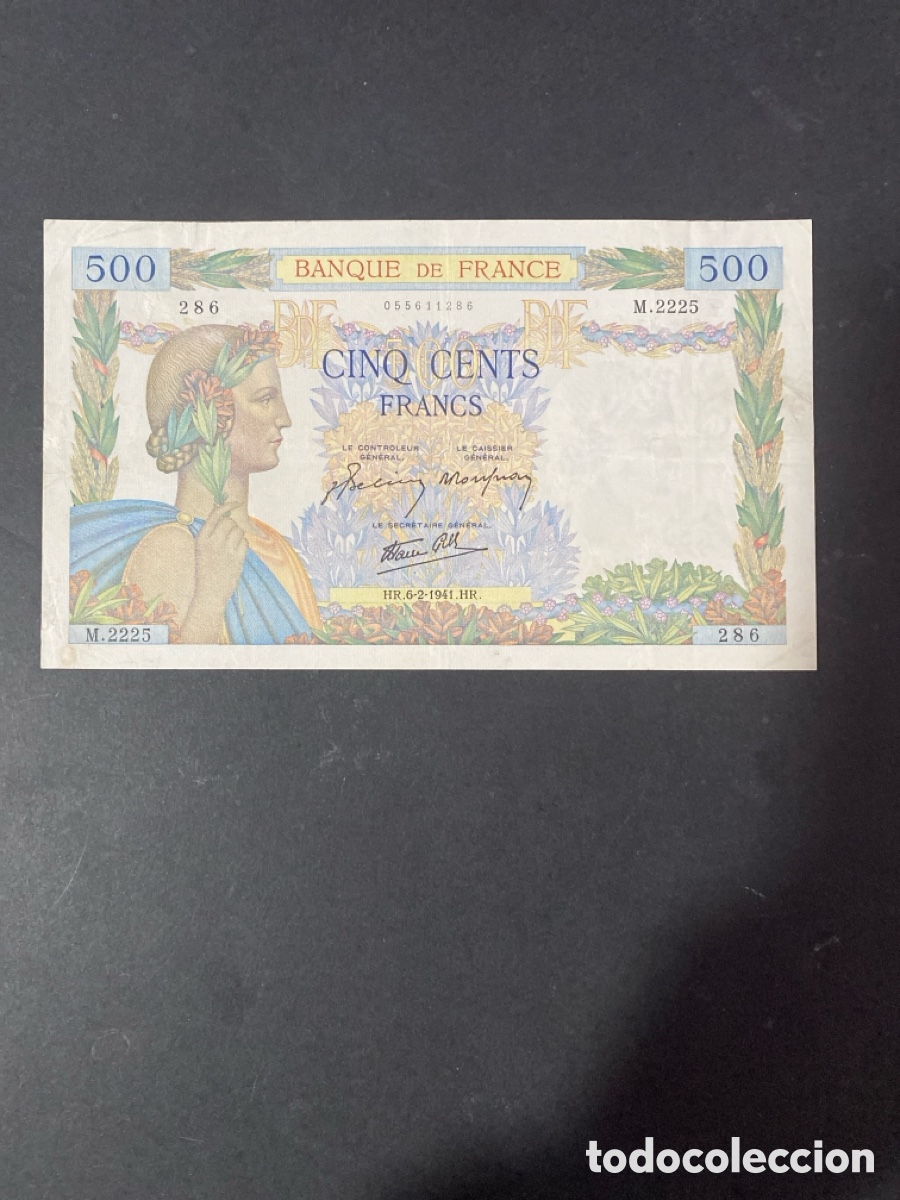 Billetes extranjeros: Billete de Francia 500 francs - Foto 1