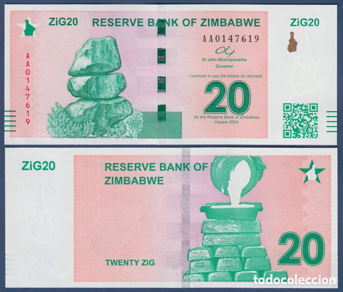Billetes extranjeros: Billete ZIMBABWE 20 Zig 2024 SC - Foto 1