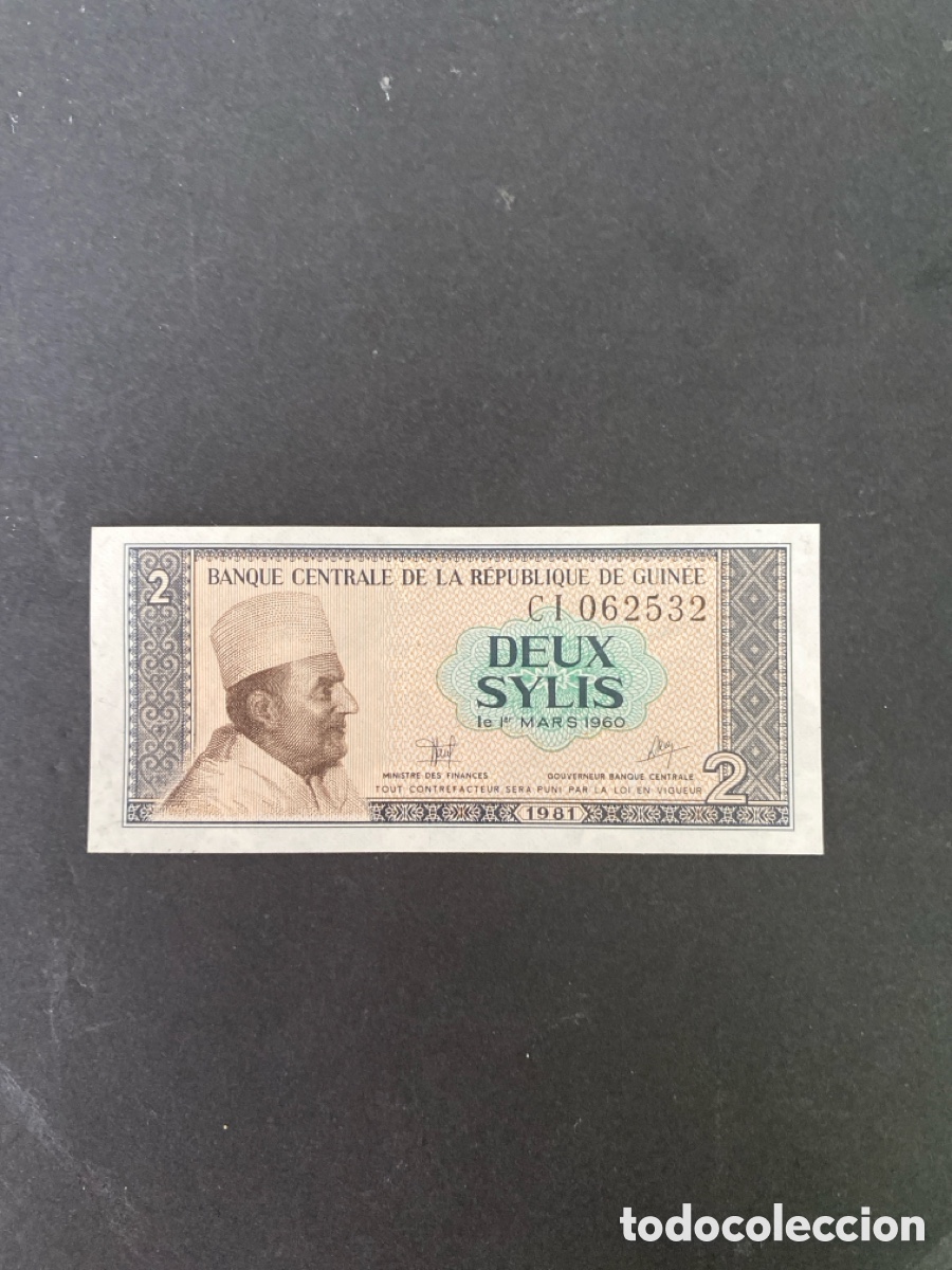 Billetes extranjeros: Billete de Guinea 2 sylis - Foto 1