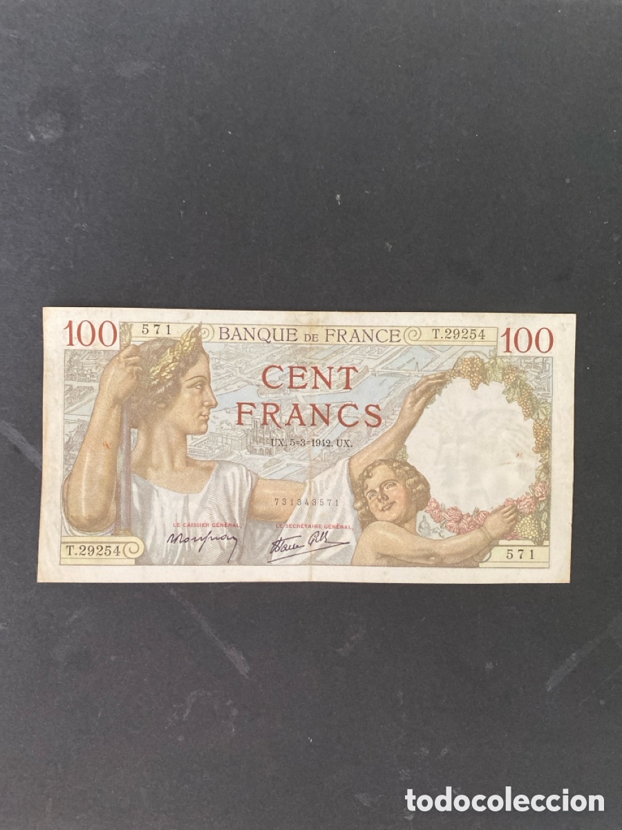 Billetes extranjeros: Billete de Francia 100 francs - Foto 1