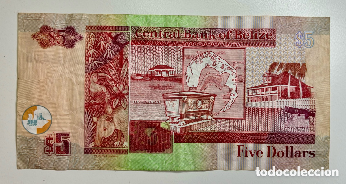 Billetes extranjeros: Billete BELIZE 5 Dolares 2020 - Foto 2