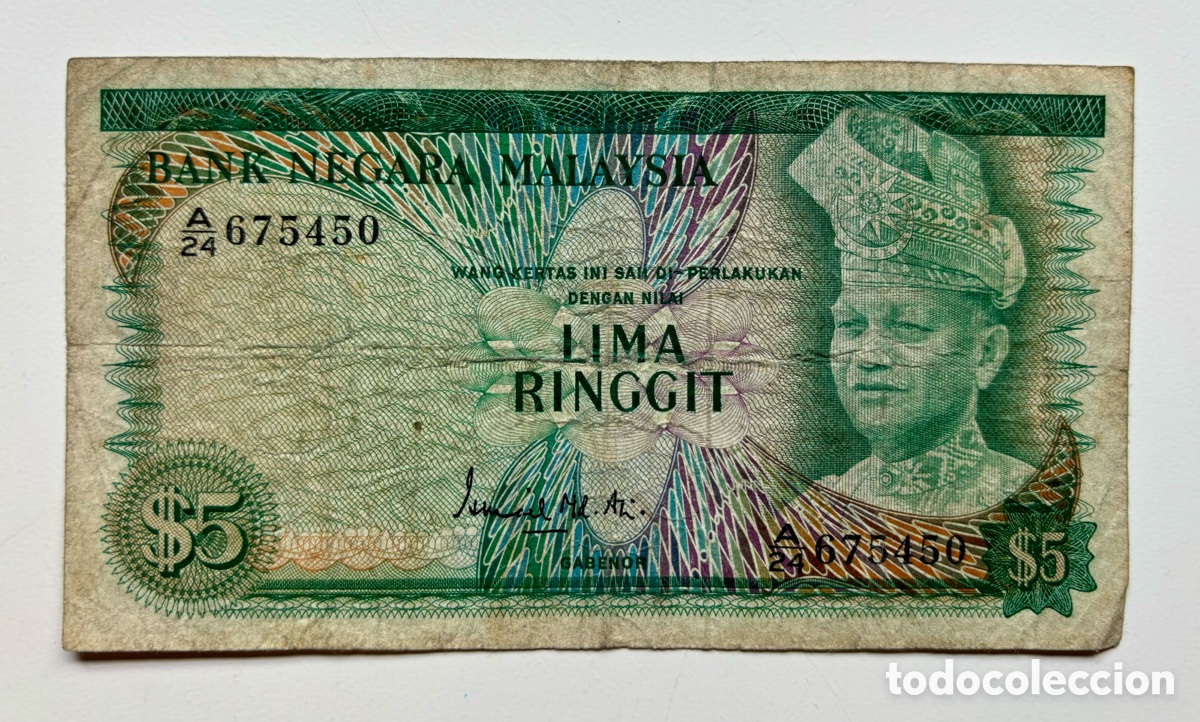 Billetes extranjeros: Billete MALASIA 5 Ringgit (1967-1972) Malaysia - Foto 1