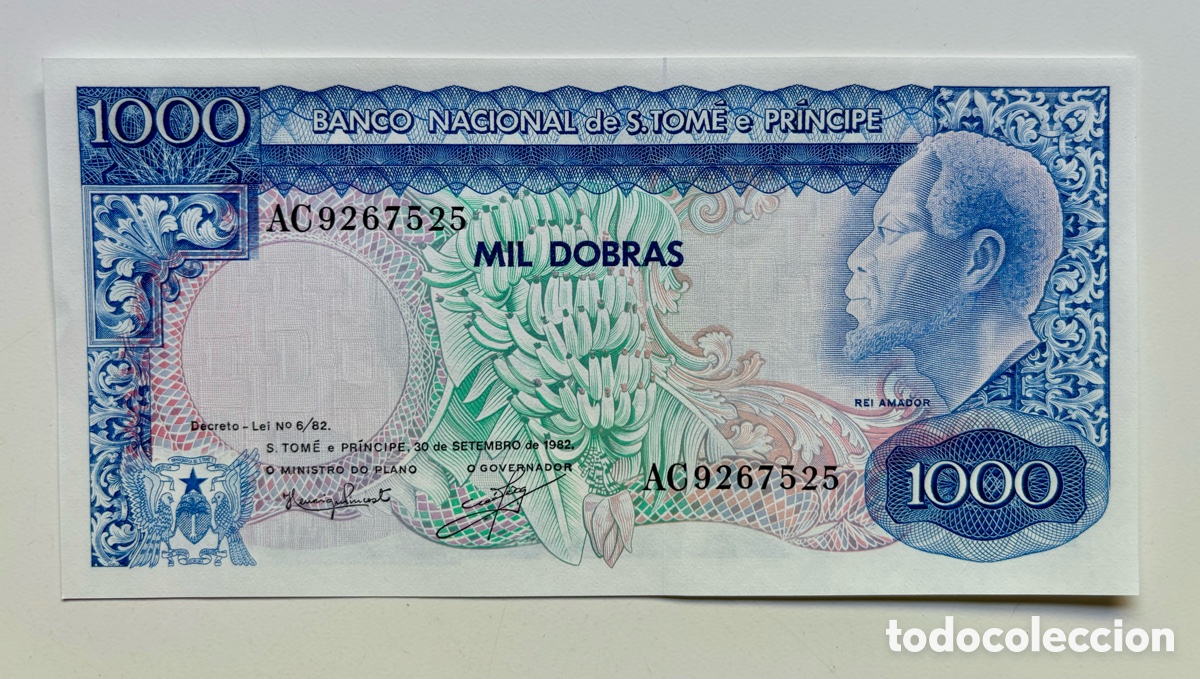 International Banknotes: Billete SANTO TOME & PRINCIPE 1000 Dobras 1982 SC
