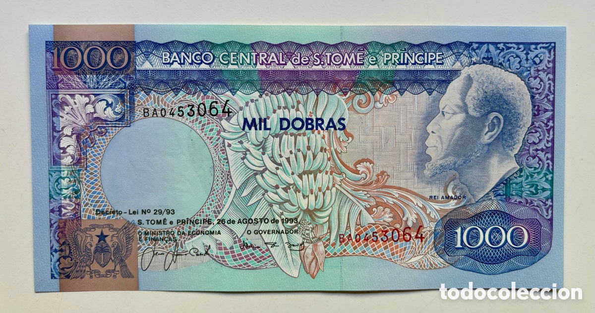 Banconote internazionali: Billete SANTO TOME & PRINCIPE 1000 Dobras 1993 SC
