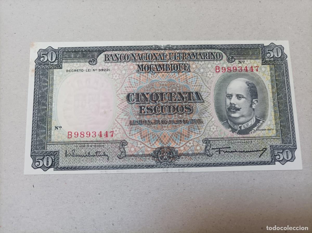 Billetes extranjeros: Billete Mozambique(Portugal), 50 escudos, a&ntilde;o 1958, UNC