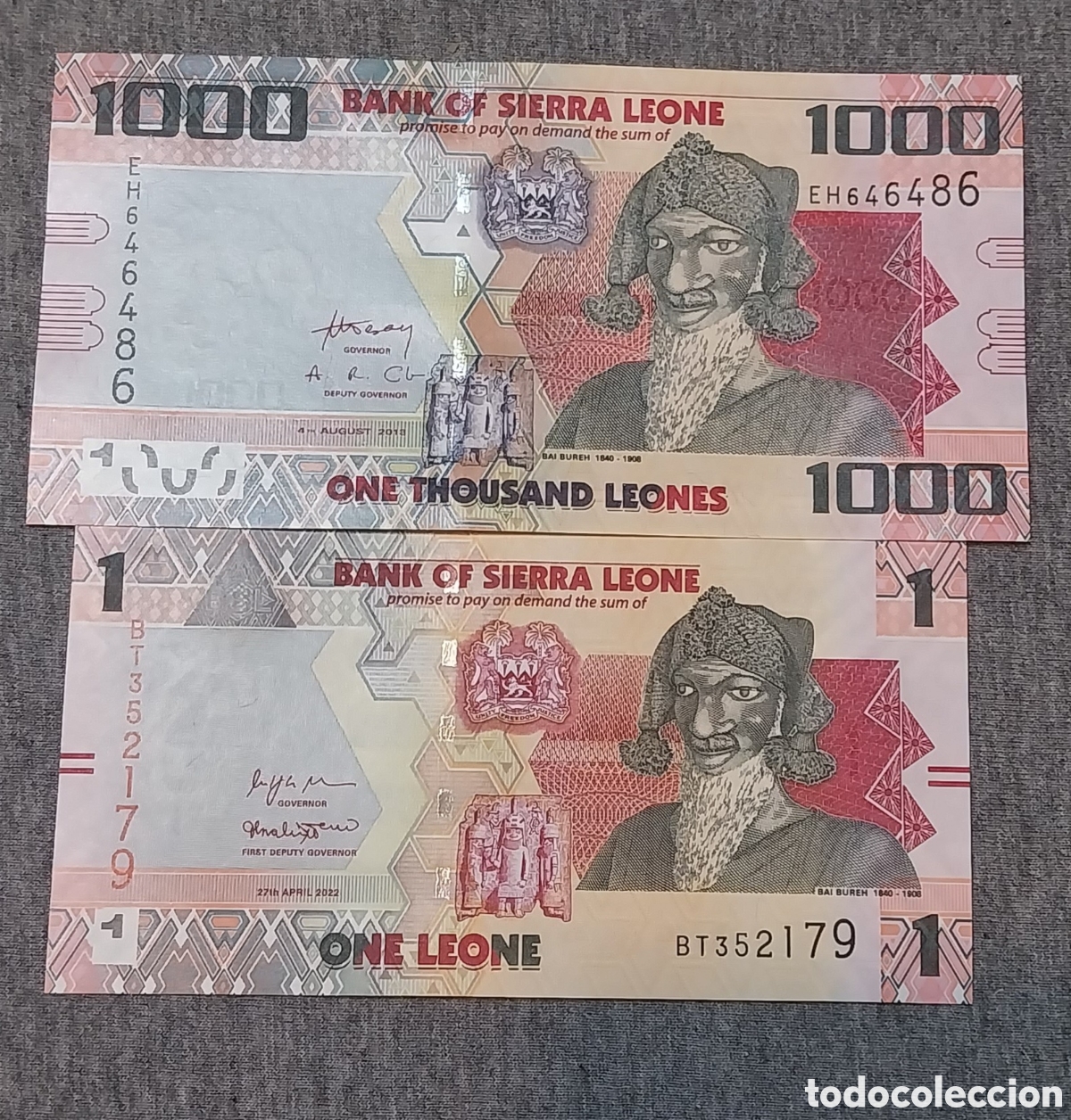 Billetes extranjeros: 2 Billete sierra leone sin circular - Foto 1