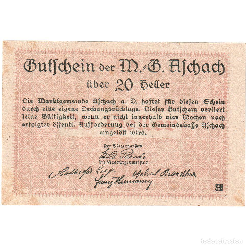 Billetes extranjeros: [#289302] Austria, Aschach, 20 Heller, SC - Foto 2