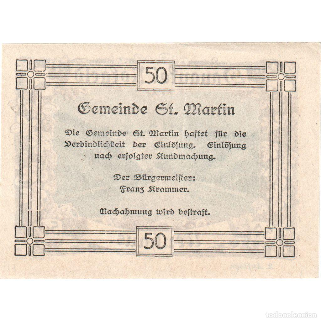 Billetes extranjeros: [#289375] Austria, St Martin, 50 Heller, SC - Foto 2
