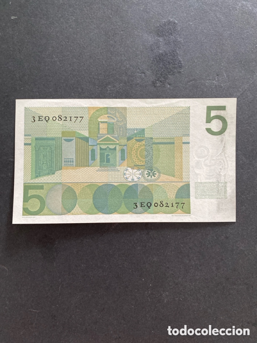 Billetes extranjeros: Billete de Holanda 5 gulden - Foto 2