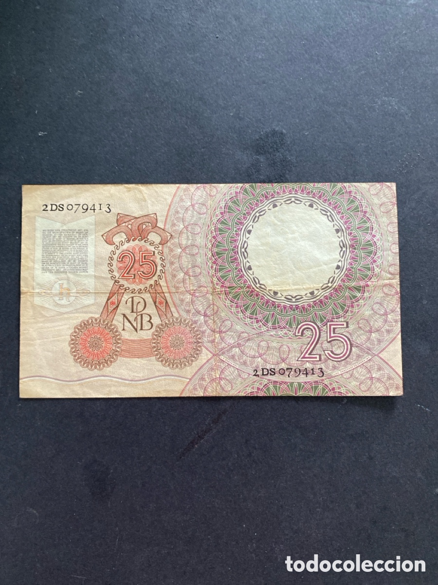 Billetes extranjeros: Billete de Holanda 25 gulden - Foto 2