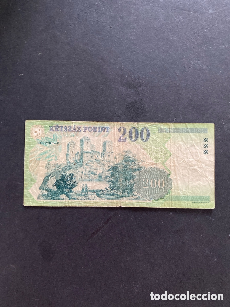 Billetes extranjeros: Billete de Hungr&iacute;a 200 forint - Foto 2
