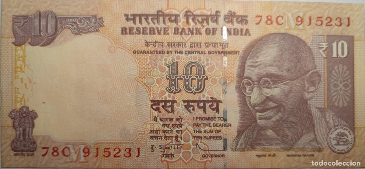 Billetes extranjeros: BILLETE INDIA 10 RUPIAS 2013 - SIN CIRCULAR - Foto 1